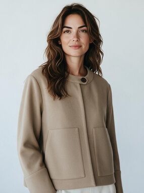 Banana Republic Light Brown Collarless Jacket M